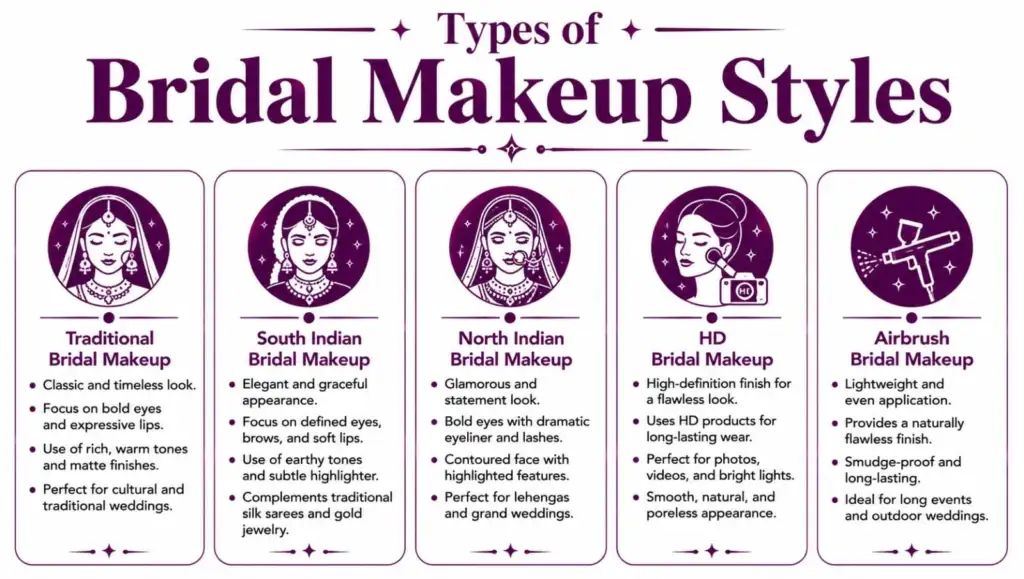 Types of Bridal Makeup Styles